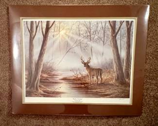 Framed limited print for Ducks Unlimited International "Mystic Morning" numbered and signed by Joe Letil (#374/1000)