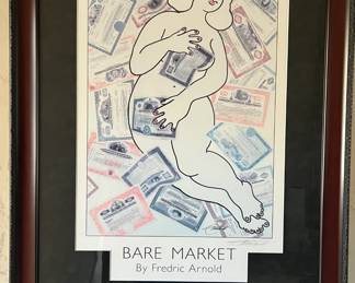 Framed print "Bare Market" signed by Fredric Arnold