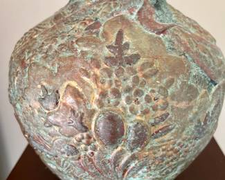 Earthenware embossed vase