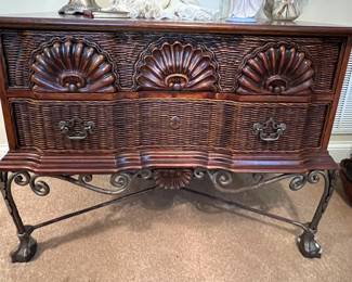 Croquet wicker and metal dresser