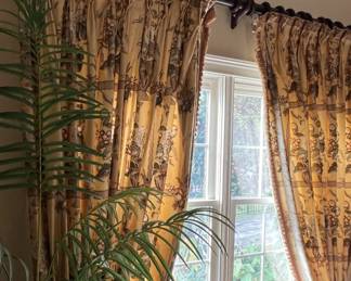Custom window treatments with decorative rods