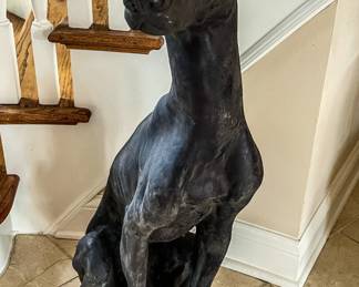 Art Deco style life-sized ceramic dog statue
