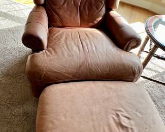 Leathercraft armchair and ottoman