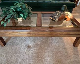 Glass top coffee table with 2 end tables