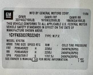 2007 Cadillac Escalade with about 104K miles 