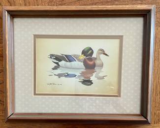 Framed print "Mallard" signed by Richard Sloan