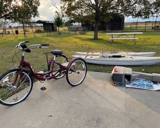 Adult trike, kayaks, new mailbox set up