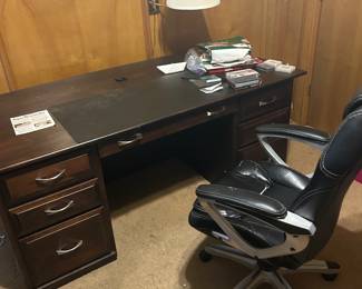 Desk, office chair