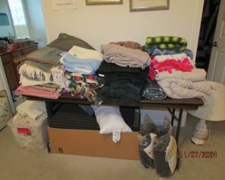 throw blankets and small pillows