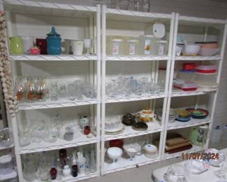 shelving and misc kitchenware