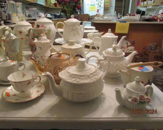 assorted teapots