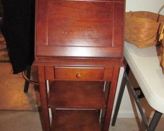 cherry finish drop front phone desk