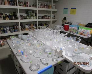 assorted food and glassware