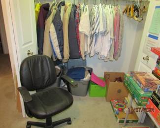 mens clothing and office chair