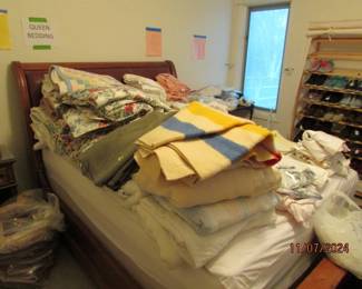 linens (bed not for sale)