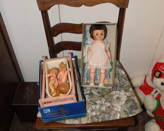 Vintage dolls, and accessories