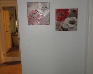 More small square floral artwork