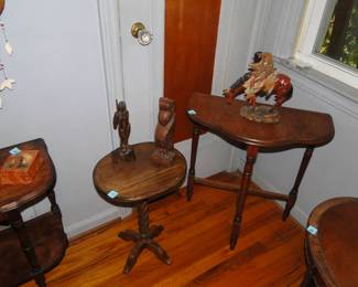 Small round oval table ( look at it, it is small and round, and kinda oval) and then we have more tables too