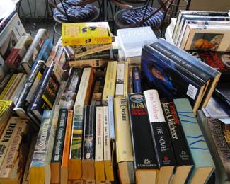 Books, hardcover and softcover too.  Current, and some a blast from the undercover past