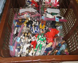 Bags of Power Rangers and other fun vintage toys