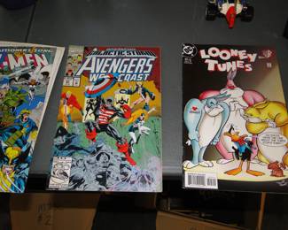 X-Men, Avengers West Coast, and Looney Tunes comics