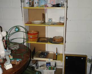 Vintage and other fun items on this shelf