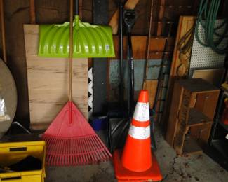 Shovels, rakes and cones are also for sale