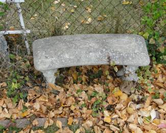 Cement garden bench