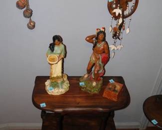 Native American artwork and figures