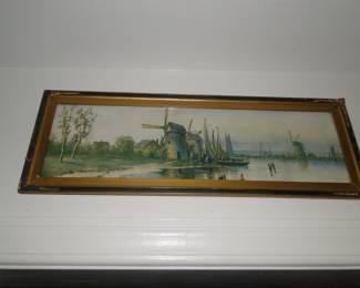 Large Windmill print, with a very nice detailed frame