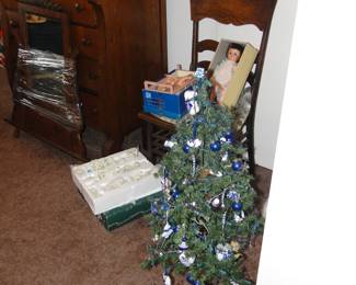 Blue and White Christmas tree