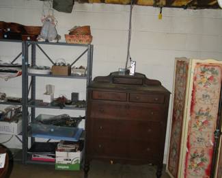 Vintage dresser and hand painted room divider