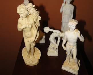 Marble statues and figures