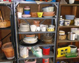 Shelving units and planters all for sale, and all must be sold