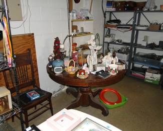Sorry the big round oak table is not for sale, but everything else that you see in this picture is for sale