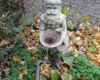 Santa cement yard art