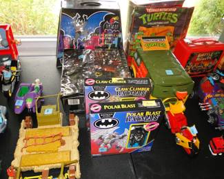 Batman, from all the series, and Teenage Mutant Ninja Turtles, action figures