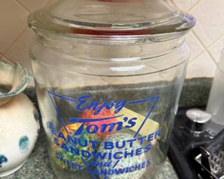 Tom’s peanut butter sandwich vintage store jar