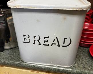 Antique England Enamel Bread Bin