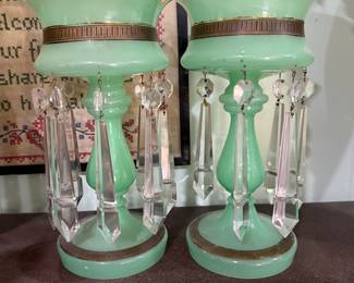 Green Opaline Mantle Lusters 
