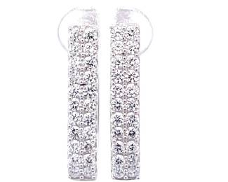 1.32 Carat Diamond Oblong Hoop Earrings