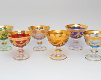 24k Gold Interclass Italy Luxury Vintage Glass Compote Set of 6&nbsp; — Amazing Huge NOVEMBER 2024 Brentwood Estate Sale located in a 5,000+ sqft home located off Granny White Pike Road near Murray Lane — Brentwood, TN — Vintage Jewelry, Clothing, Purses, Collectibles —Only minutes from Nashville Tennessee, Franklin, Cools Springs, Belle Meade, Green Hills, Governors Club, Nolensville, Spring Hill, Columbia, Murfreesboro, Smyrna, Berry Hill.