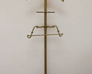 Vintage Heavy Brass Butler Suit Valet Stand
