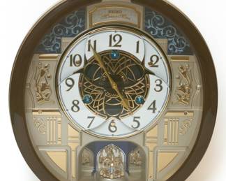 Seiko Melodies in Motion Wall Clock, Golden Trellis
