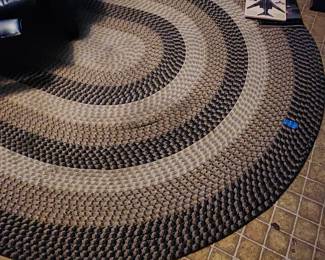 Large antique oval rope rug. 