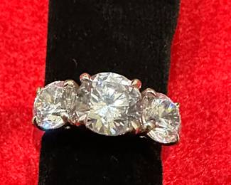 Silver Ring with CZ Diamonds