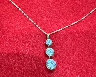10 K Gold Necklace with CZ Diamonds