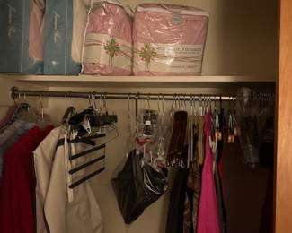 New robes in original packaging, coats, clothing, furs and more...