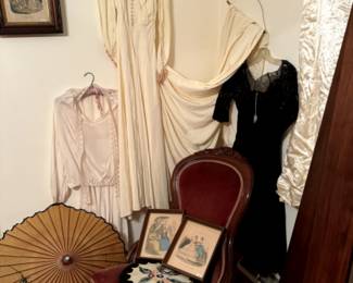 Victorian Slipper Chai, Vintage prints, frames and clothing