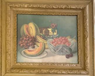 Vintage fold frame with fruit print